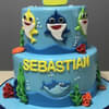 Zoomed View of Sharktastic Birthday Cake