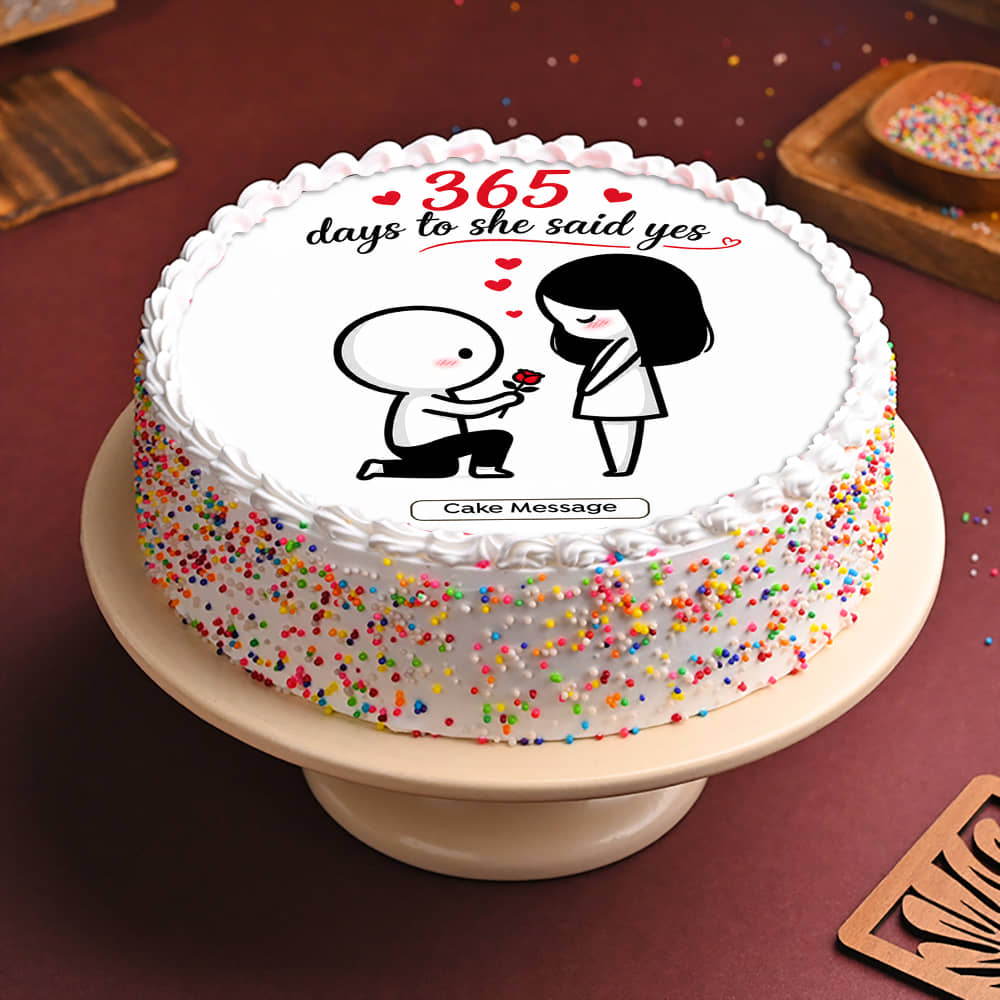 She Said Yes Proposal Anniversary Cake