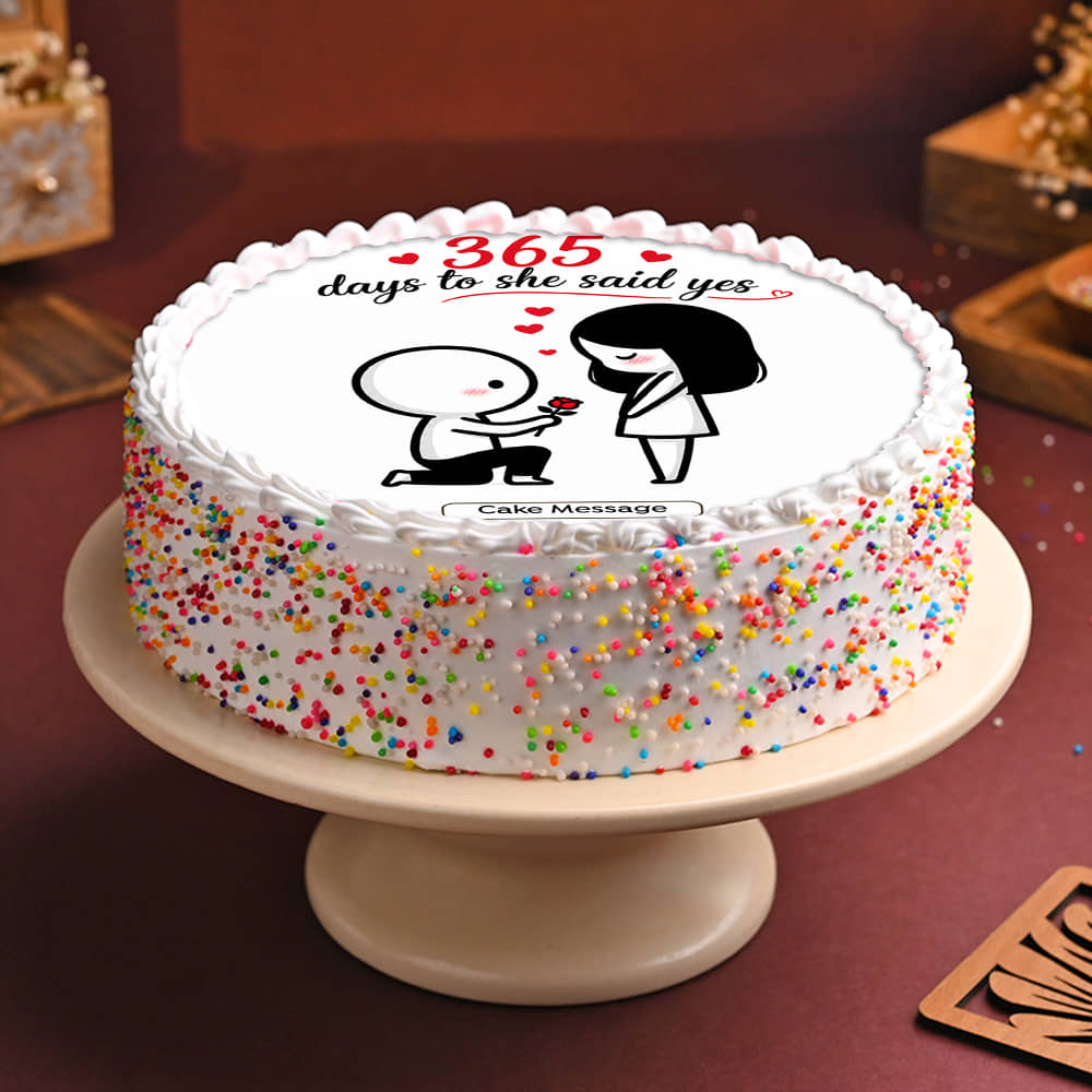 She Said Yes Proposal Anniversary Cake