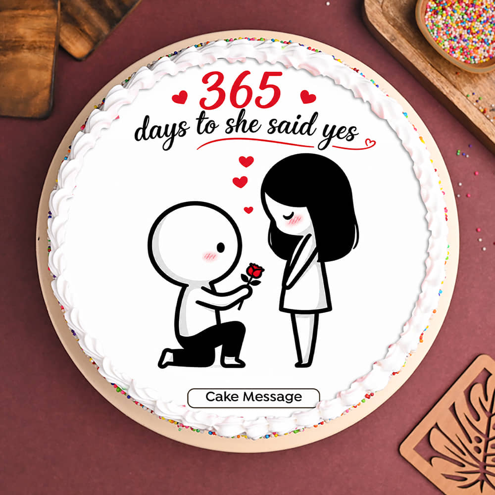 She Said Yes Proposal Anniversary Cake