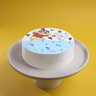 Side View of Shinchan Shiro Fun Party Cake Side View of Shinchan Shiro Fun Party Cake
