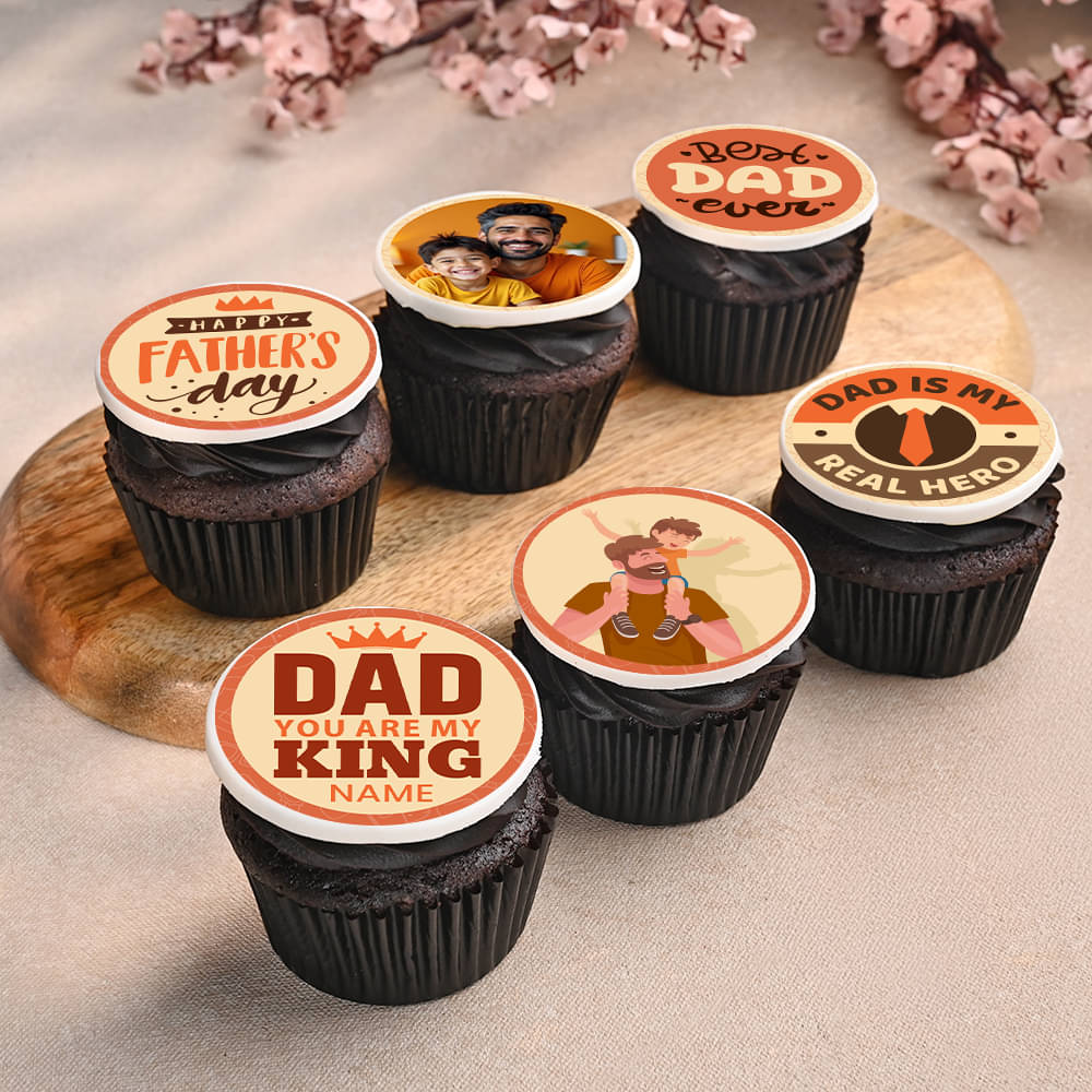 Six Best Dad Personalised Cupcakes