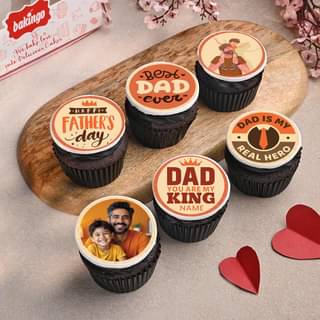 Six Best Dad Personalised Cupcakes