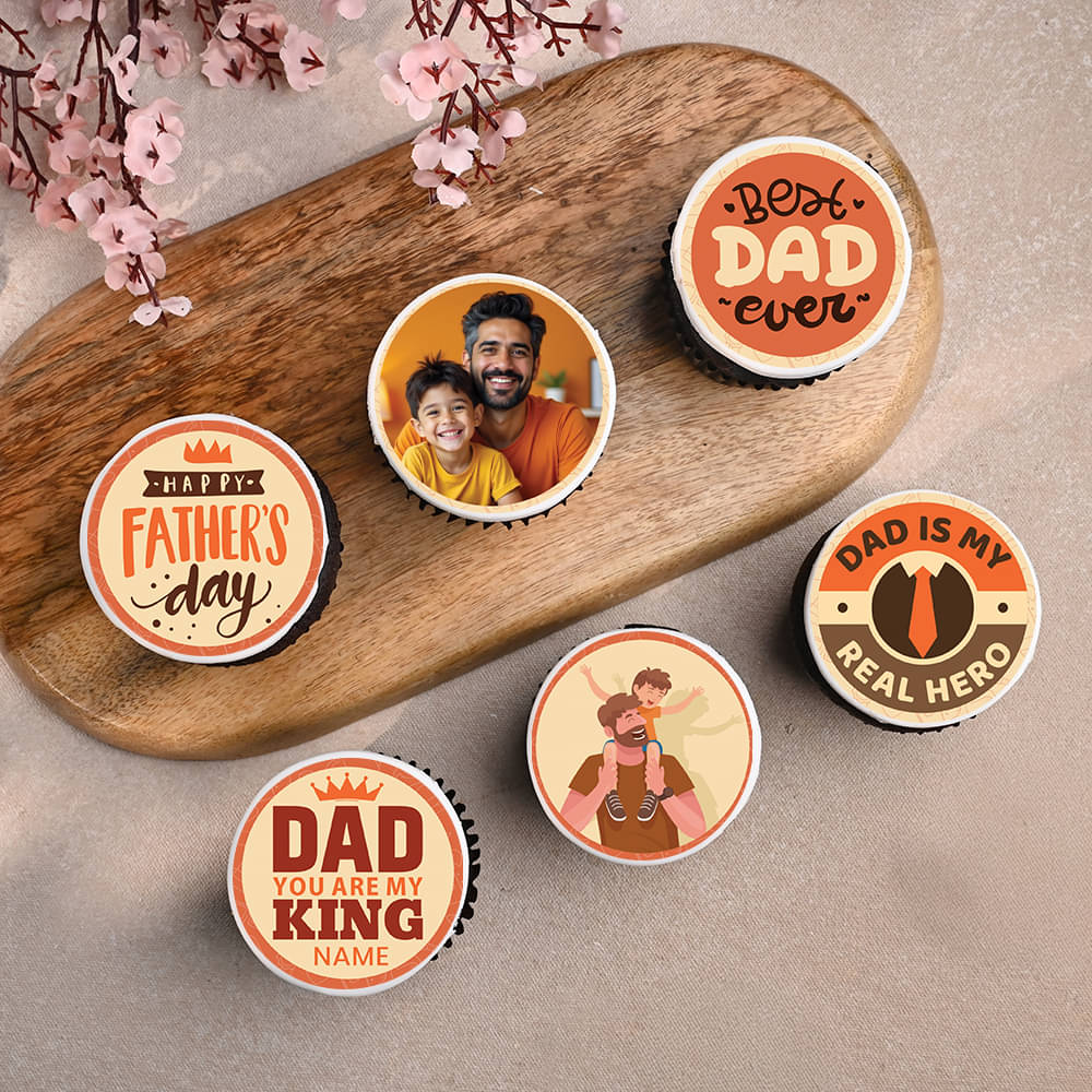 Six Best Dad Personalised Cupcakes