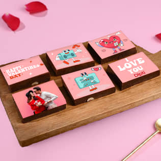 Six Choco Walnut Valentine Brownies