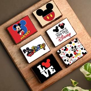 Six Double Chocolate Brownies N Mickey Mouse Rakhi