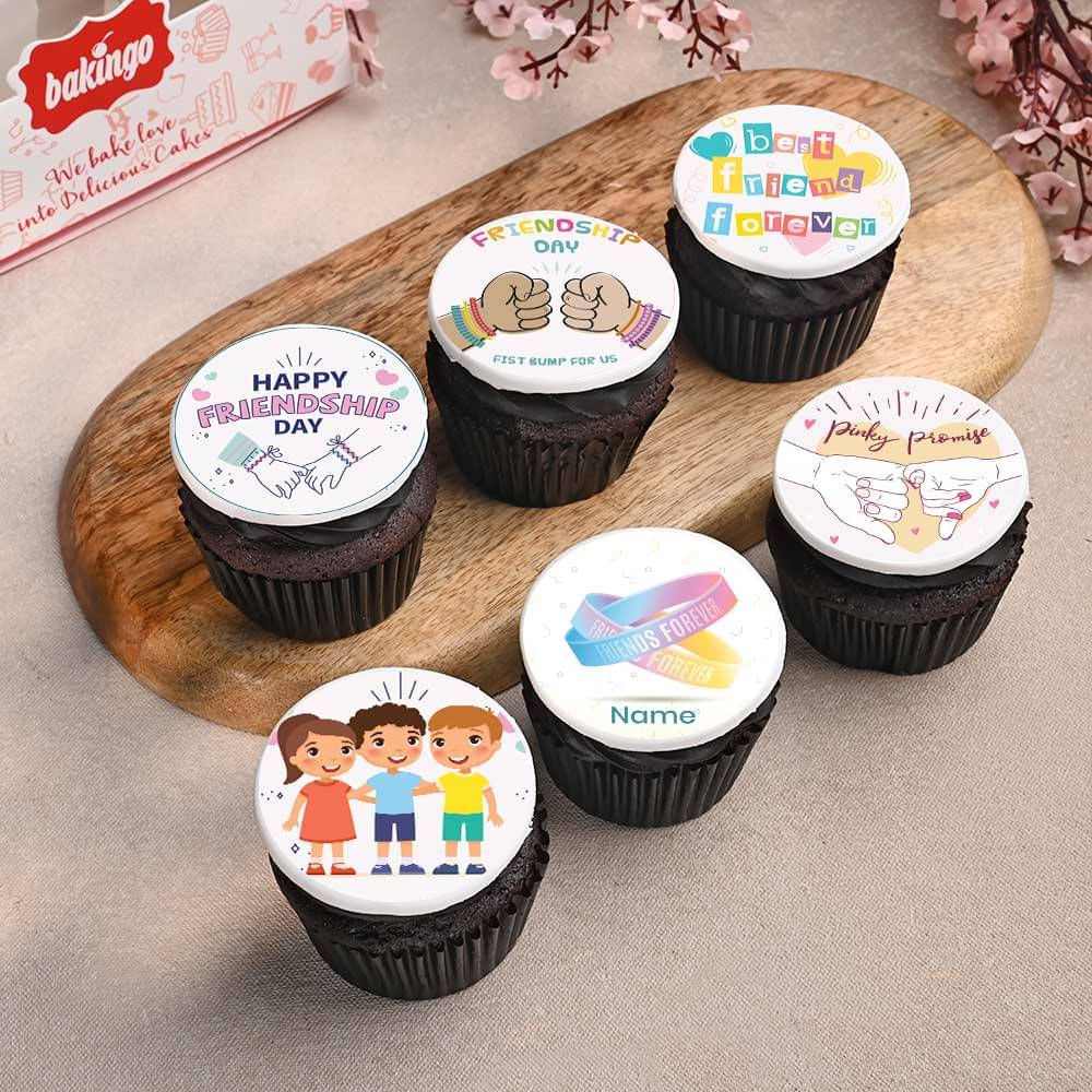 Six Friendship Day Chocolate Cupcakes