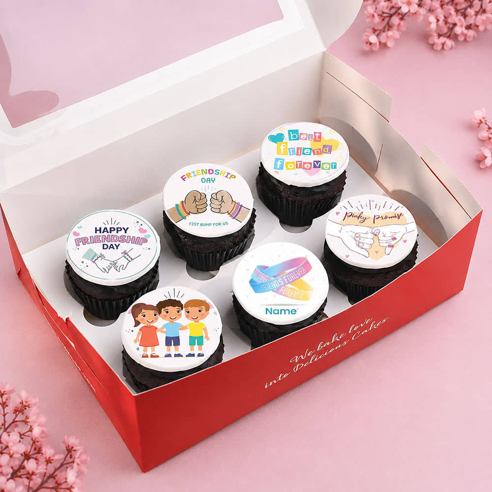 Six Friendship Day Chocolate Cupcakes