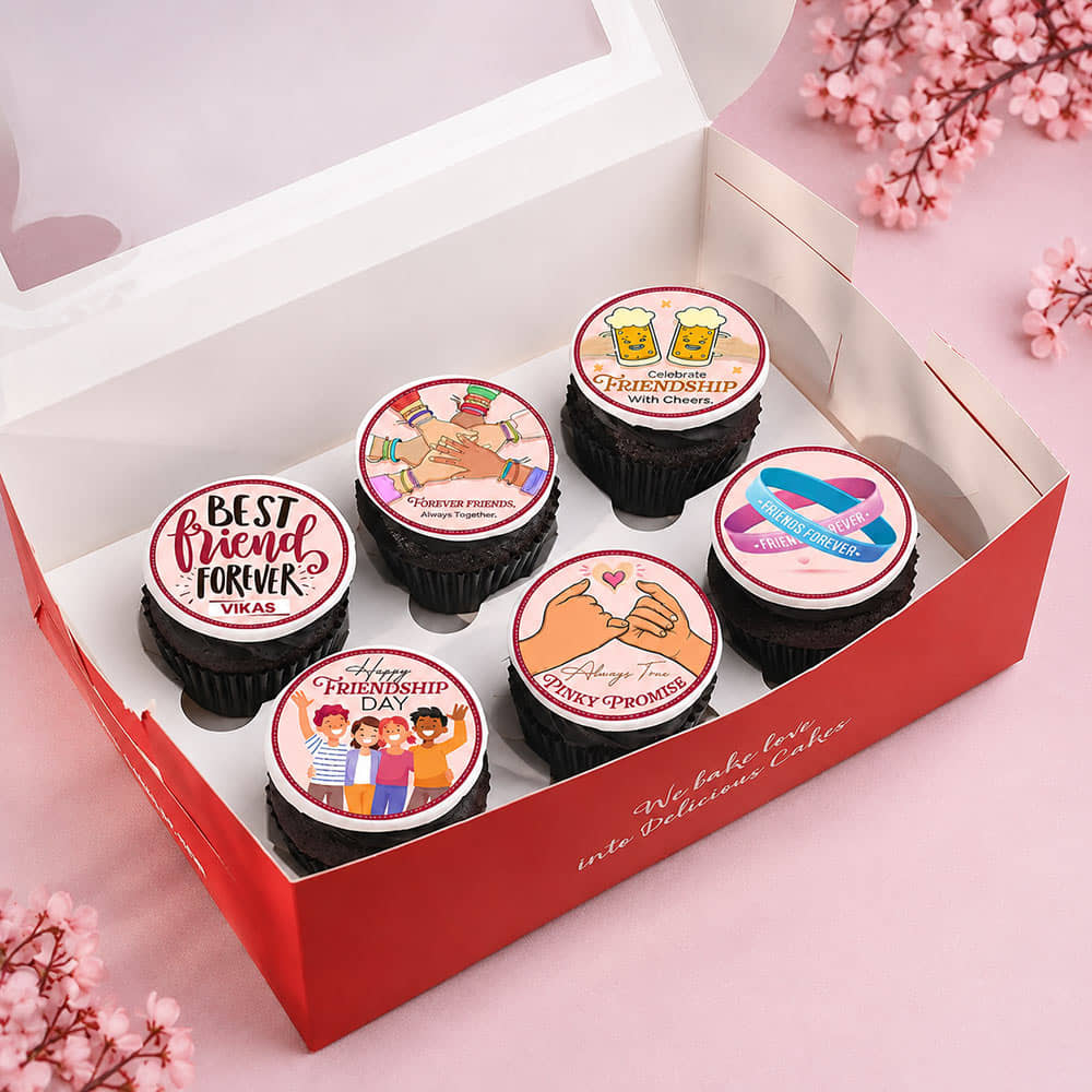 Six Friendship Day Cupcakes