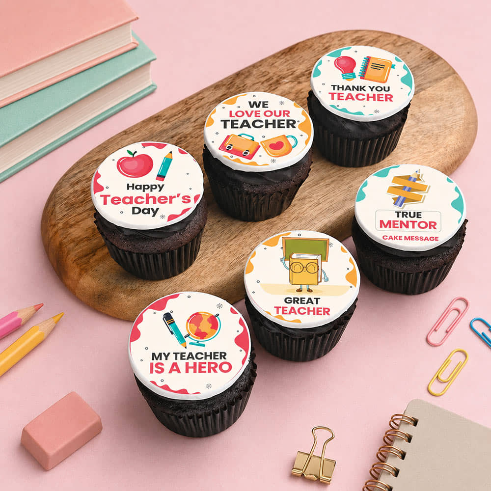 Six Grateful Notes Cupcakes for Teacher