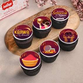 Six Karwa Chauth Special Cupcakes