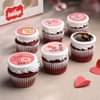 Six Red Velvet Valentine Photo Cupcakes