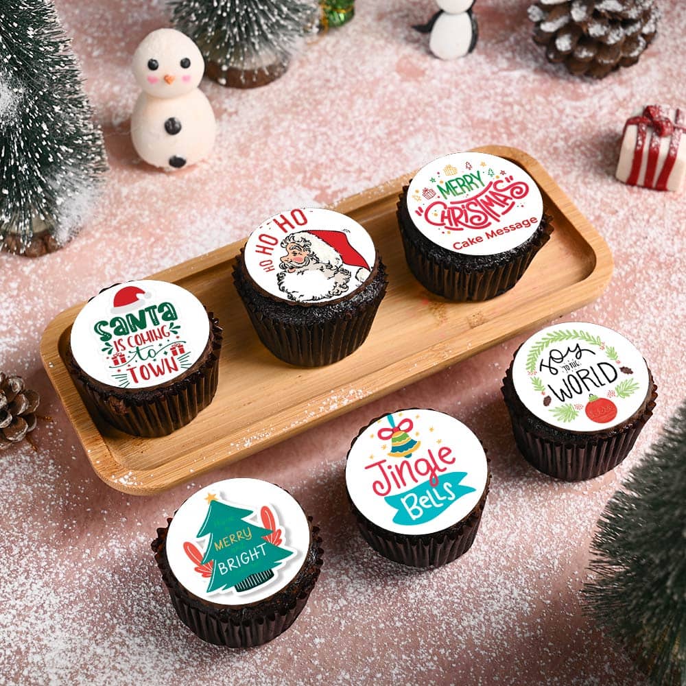 Six Xmas Themed Cupcakes