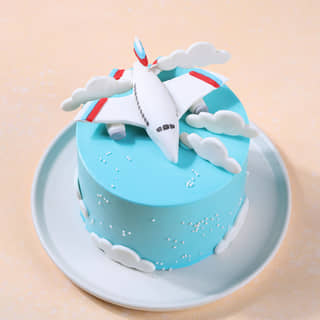 Front View of Sky High Airplane Adventure Cake