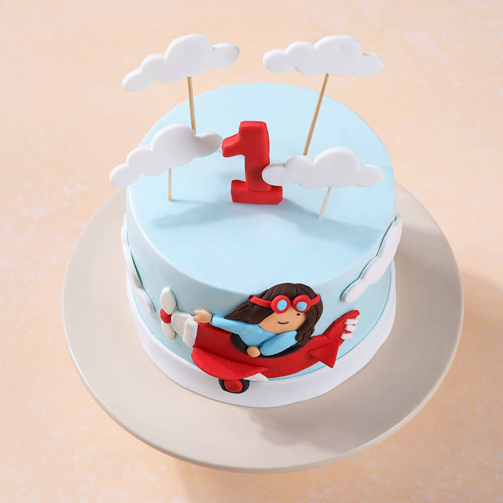 Angled View of Sky High Airplane Cake Angled View of Sky High Airplane Cake