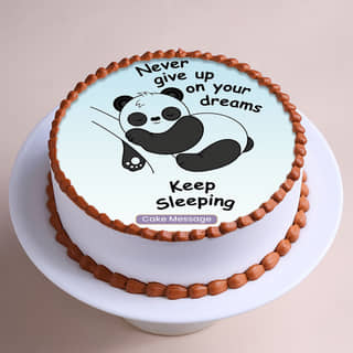Front Angled View of Sleepy Dreams Panda Cake Front Angled View of Sleepy Dreams Panda Cake