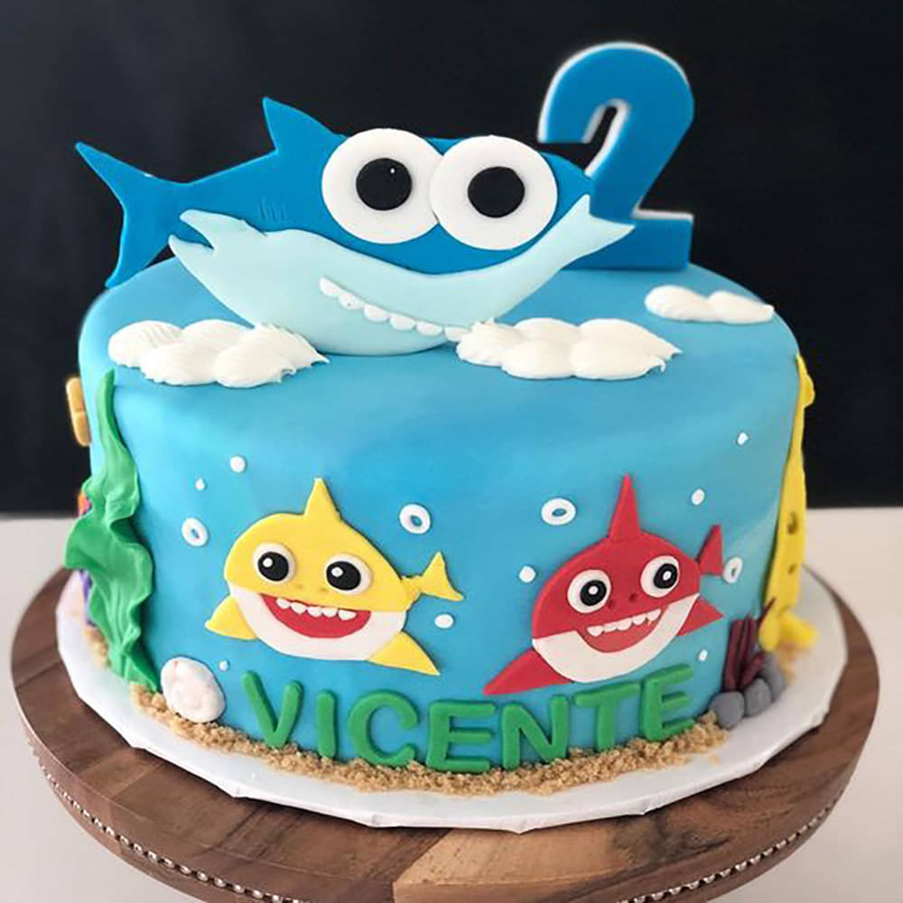 The Cakerie Cebu - Baby Shark Cake~ All designs are handmade and edible!  From simple designs, to intricate designs, we can make it for you! For  price/general inquiries, kindly send us a