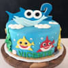 Smiling Baby Sharks Fondant Cake