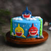 Smiling Baby Sharks Fondant Cake