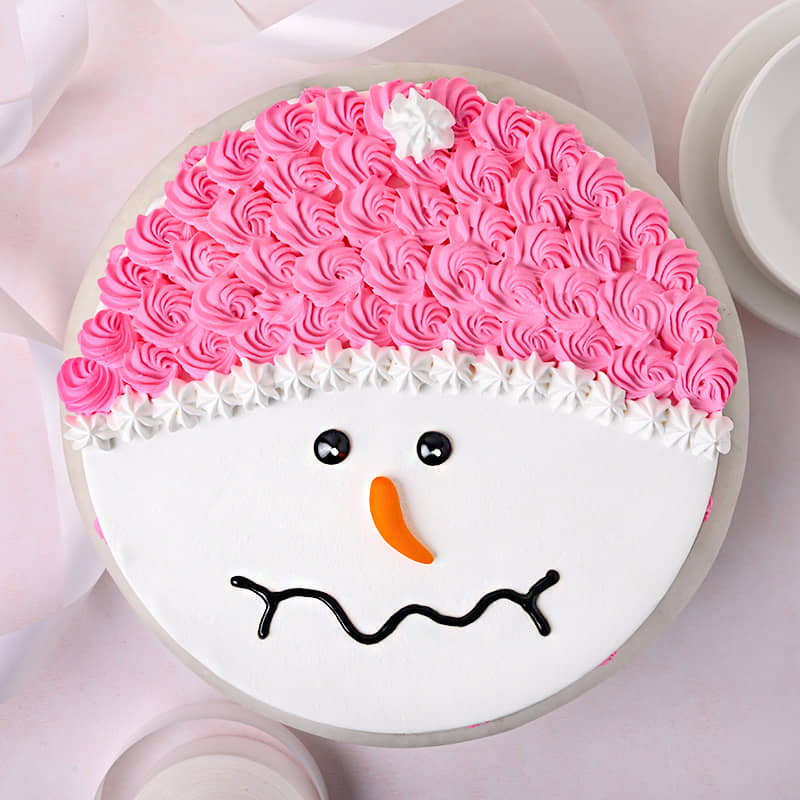 Snowman Cream Cake Snowman Cream Cake