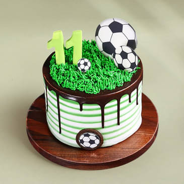 Side Zoom View of Goal Getter Birthday Cake