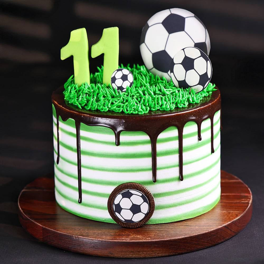 Side Zoom View of Goal Getter Birthday Cake