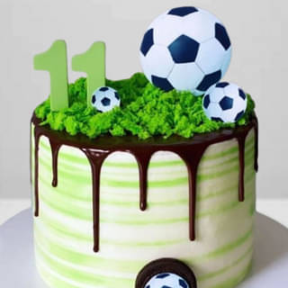 Zoomed View of Soccer Star Birthday Cake