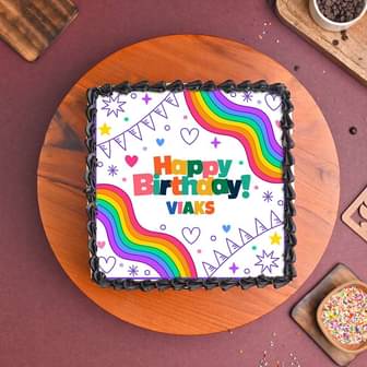 Somewhere Over The Rainbow Poster Cake