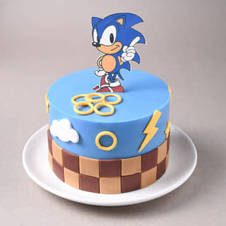 Sonic Rings Checkered Cake Sonic Rings Checkered Cake
