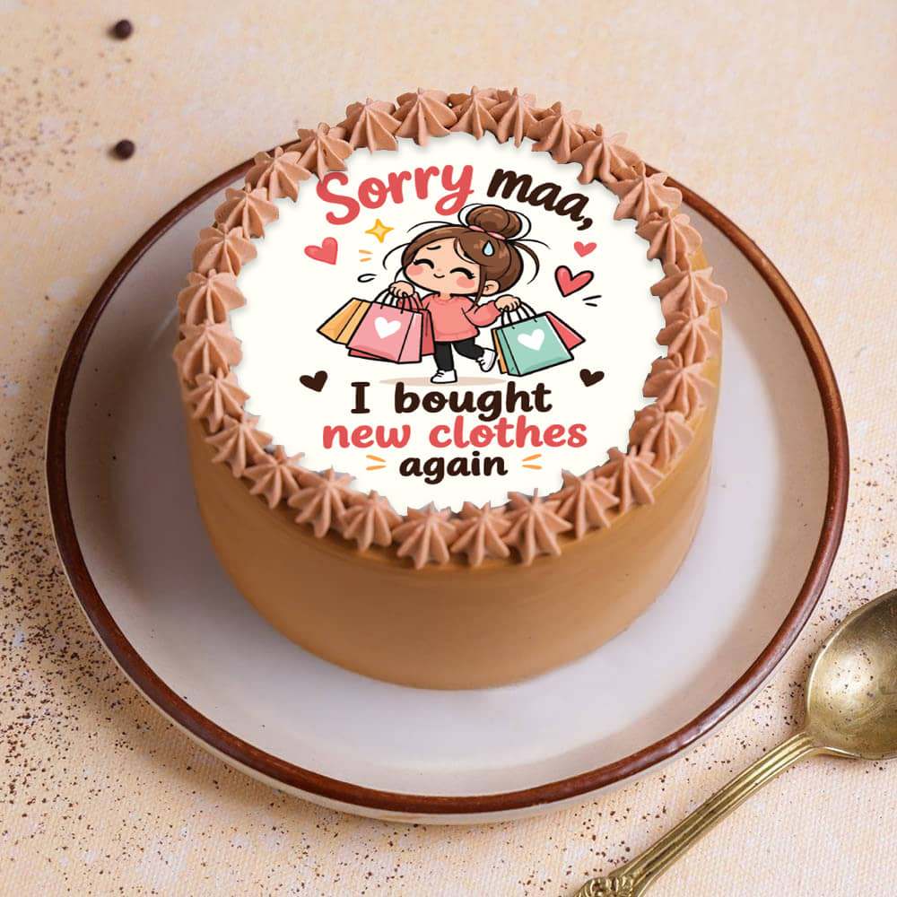 Top View of Sorry Ma No More Shopping Bento Cake