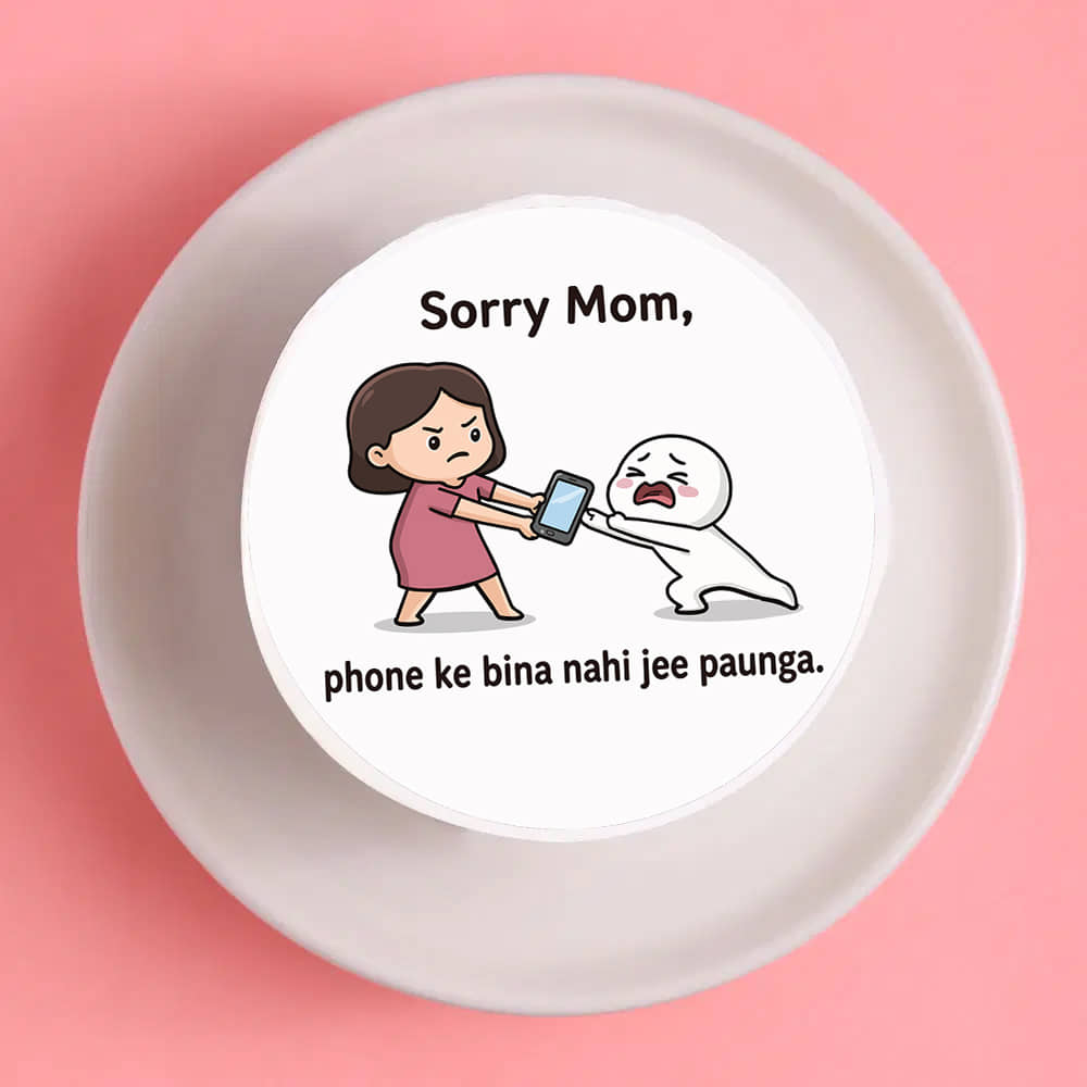 Sorry Mom Phone is Life Bento Cake