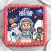 Top View of Space Explorer Birthday Cake