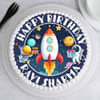 Top View of Space Odyssey Birthday Cake