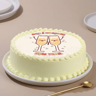 Side View of Sparkling New Year Cake