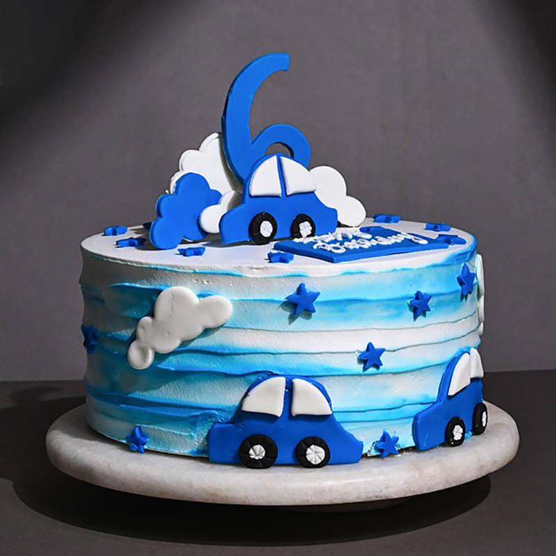 Top View of Special Six Birthday Cake