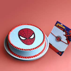 Spiderman Cake With Kids Rakhi- Order Online