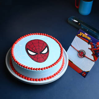 Spiderman Cake and Kids Rakhi- Order Online