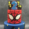 Zoomed View of Spiderman Cityscape Theme Fondant Cake