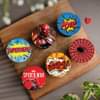 Spiderman Theme Six Cupcake N Rakhi Set