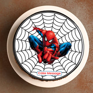 Top View of Spidey Web Cake