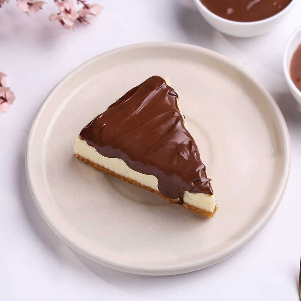 Nutella Cheesecake Slice Top View of Nutella Cheesecake Slice