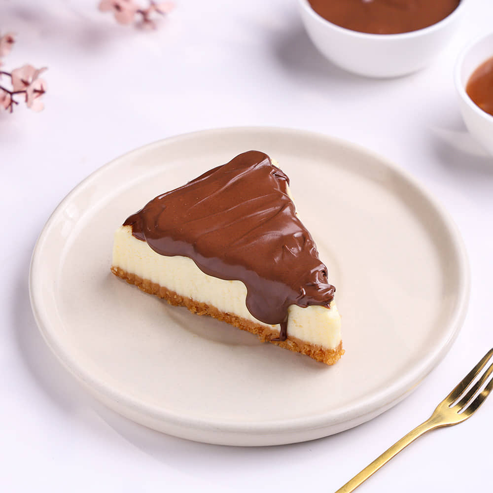 Nutella Cheesecake Slice Front View of Nutella Cheesecake Slice