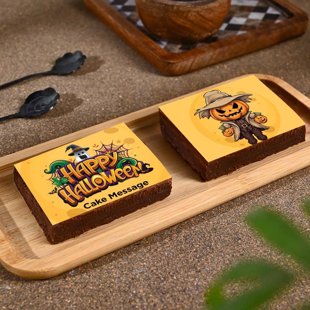 Spooky Halloween Choco Walnut Brownie Duo