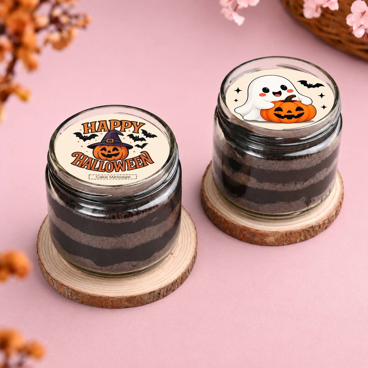 Spooky Halloween Chocolate Jar Cake Duo