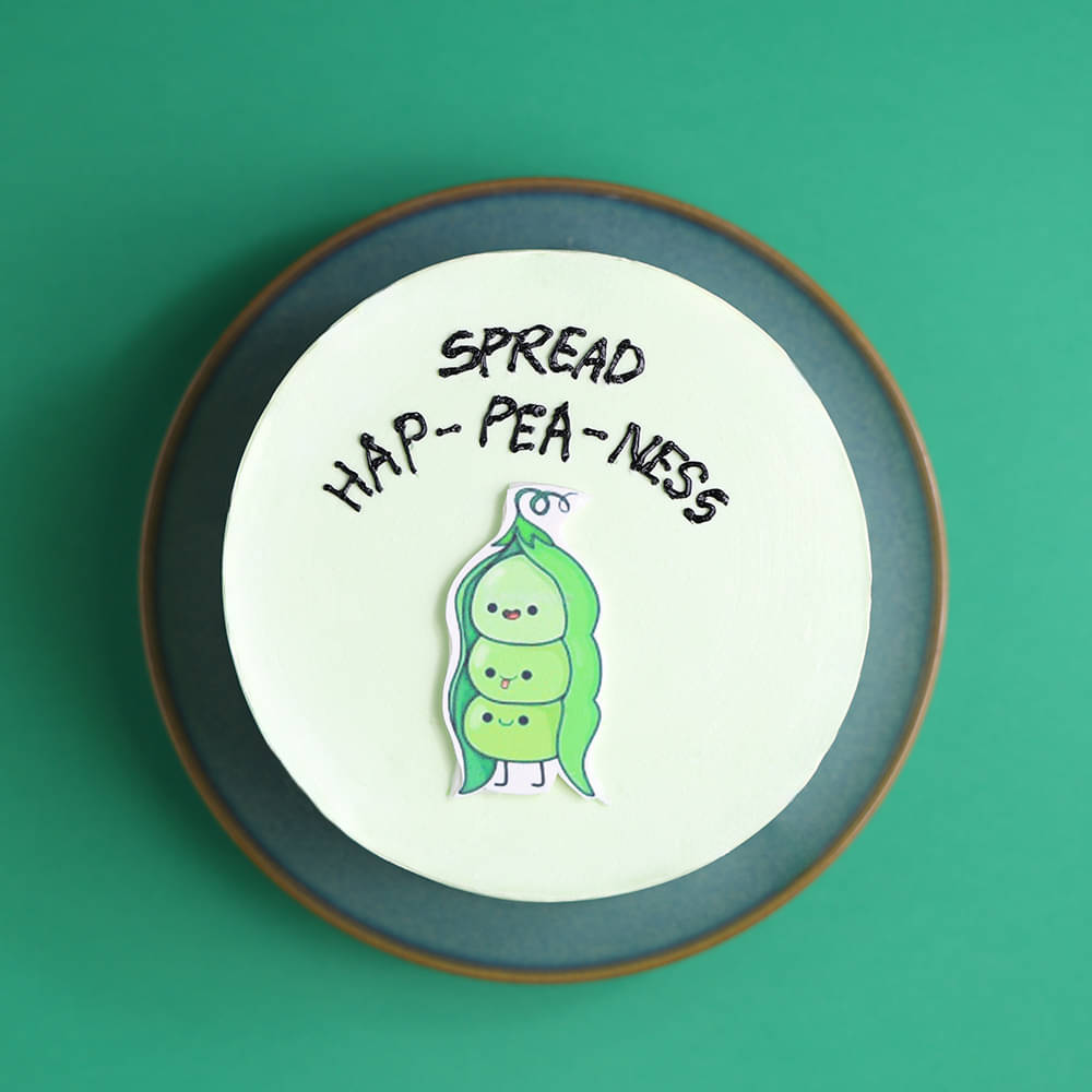 Front View of Happiness Bento Cake