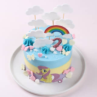 Top View of Sprinkled Clouds Pony Cake Top View of Sprinkled Clouds Pony Cake