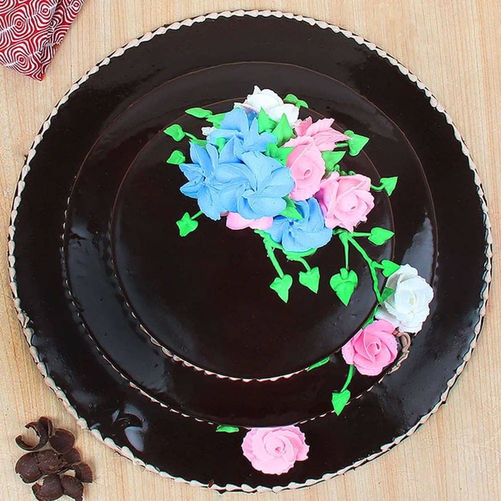 Dreamy Chocostacy - 2 Tier Chocolate Cake Top View