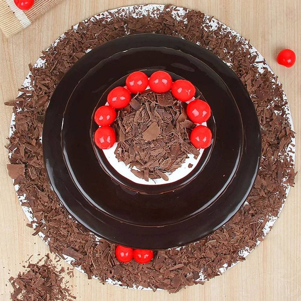 Show Stealer - 3 Tier Black Forest Cake Top View