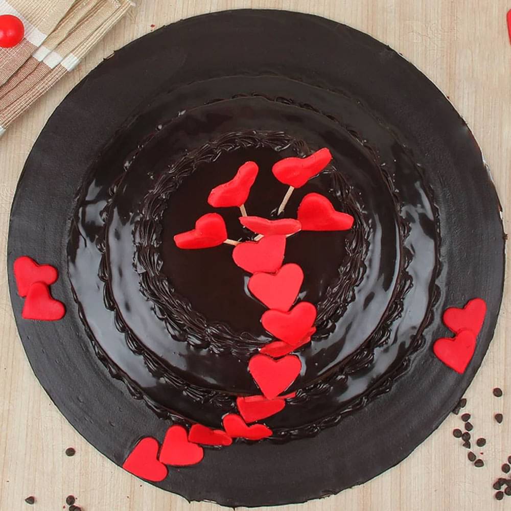 Chocosea - 3 Tier Choco Truffle Cake Top View