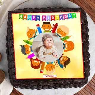 Top View of Toon Mania - Kids Photo Cake